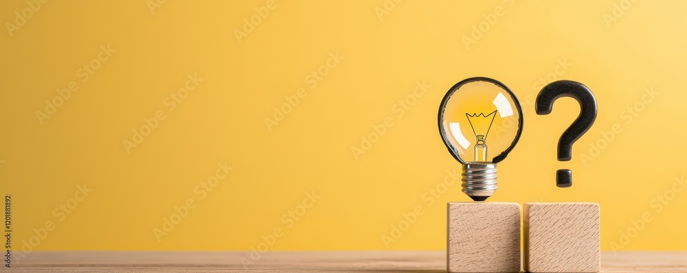 Poster lightbulb symbolizing ideas and questions