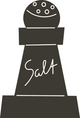 Black Salt Shaker with the Word Salt Engraved