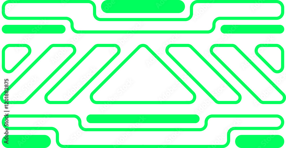 Aufkleber abstract green geometric pattern on a white background. the design features a combination of lines, 