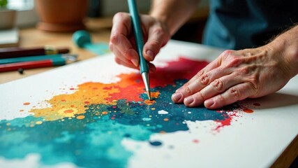Naklejka premium Printmaking Studio Tools & Materials - Bright & Detailed