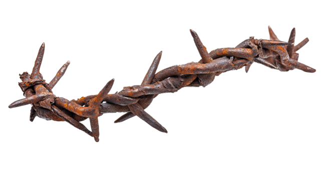 Rusty Barbed Wire Coiled and Sharp: A Detailed Look at Weathered Metal and Its Intricate Design