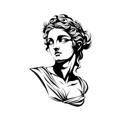 a drawing silhouette of a person face sculpture