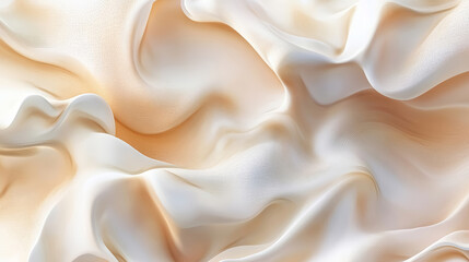 Obraz premium Creamy white silk fabric texture background. 