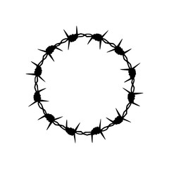 a drawing of a barbed wire frame illustration