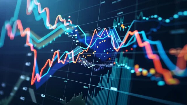 Dynamic financial data visualization Explore colorful graphs and charts for stock market analytics, trading insights, and investment opportunities through innovative technology. - Powered by Adobe