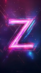 Obraz premium 78. Neon lights and vibrant colors forming the letter Z, with futuristic vibes