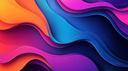 Abstract Wavy Layers of Vibrant Colors in Fluid Motion Design Artwork Background