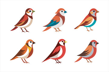Sparrow Vector Bundle - Graceful Bird Illustrations. ideal for web, print, and craft projects.