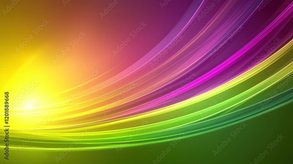 Wall mural vibrant multicolored flowing lines abstract background design