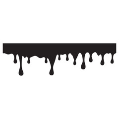 Dripping blood liquid borders silhouette in black vector icon ink style, vector cartoon illustration. Set of different drainage patterns for horror and spooky
