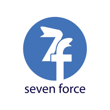 seven force  7F logo design vector
