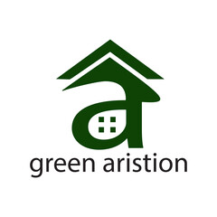 nature green A home logo design vector