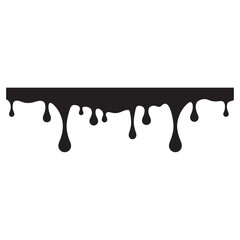 Dripping blood liquid borders silhouette in black vector icon ink style, vector cartoon illustration. Set of different drainage patterns for horror and spooky
