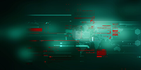 2d illustration Abstract futuristic electronic circuit technology background