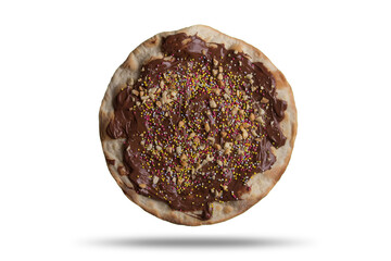 Pizza recortada no fundo transparente com sombra descolda fácil de ser retirada para aplicação de outros fundos