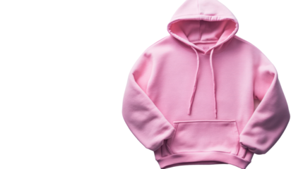 A stylish pink hoodie displayed against a plain background, perfect for casual wear. Ideal for fashion enthusiasts seeking comfort and modern style.