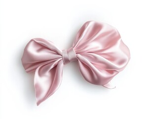 Elegant pink satin bow tie, perfect for accessories or decorations.