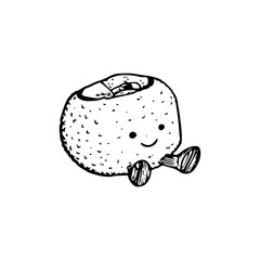 a line art drawing of a jelly cat cartoon character