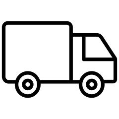 Delivery van colorful vector flat glyph icon.