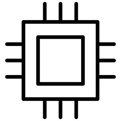Computer chip colorful vector flat glyph icon.