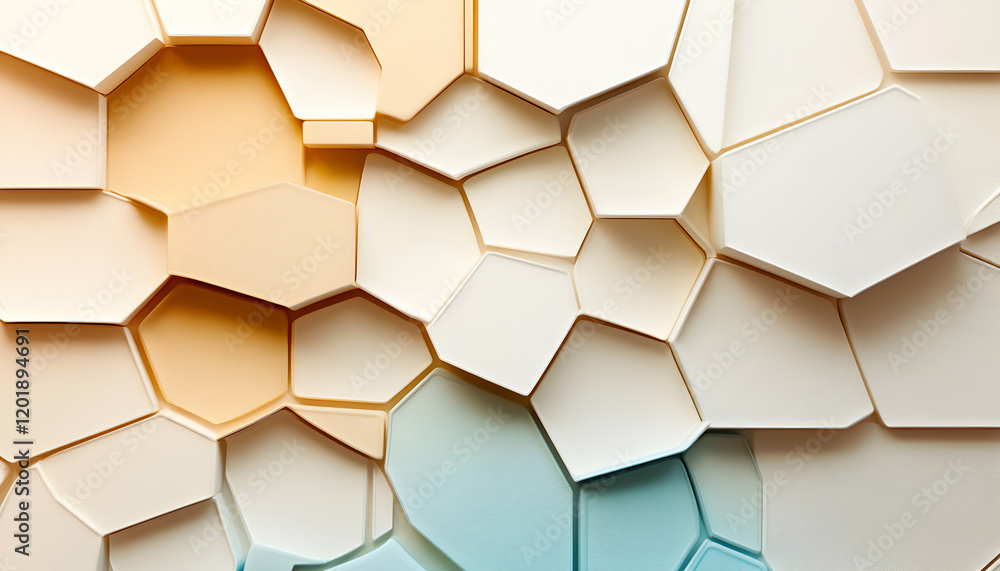 Aufkleber abstract background of pastel-toned hexagonal shapes creating a textured, modern design. ideal for w