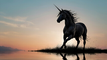 Fototapeta premium A Magical Symbol of Fantasy and Wonder, block horse, 