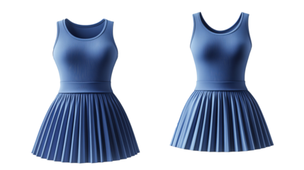 Women's Sportswear Set: Sleeveless Top and Pleated Skirt for a Stylish Active Look
