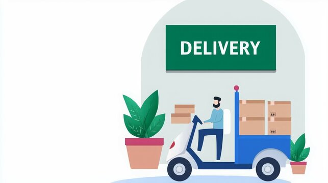 A delivery vehicle with packages, emphasizing logistics and transportation.