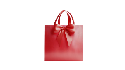 A vibrant red gift bag with a large bow, perfect for special occasions. Ideal for conveying messages of love, celebration, and appreciation.