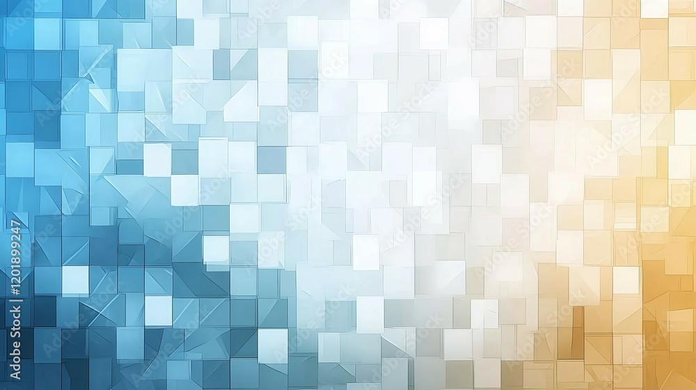 Aufkleber abstract geometric pattern with blue and orange gradients for design use.