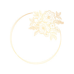 Naklejka premium Minimalist Beautiful Floral Frame for Modern Design