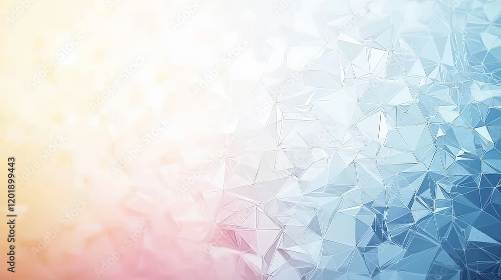 Poster abstract geometric background with soft colors and faceted shapes.
