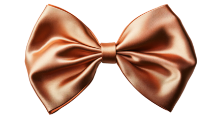 Elegant satin bow tie in a soft peach hue, perfect for formal events, fashion accessories, or special celebrations, adding a touch of sophistication.