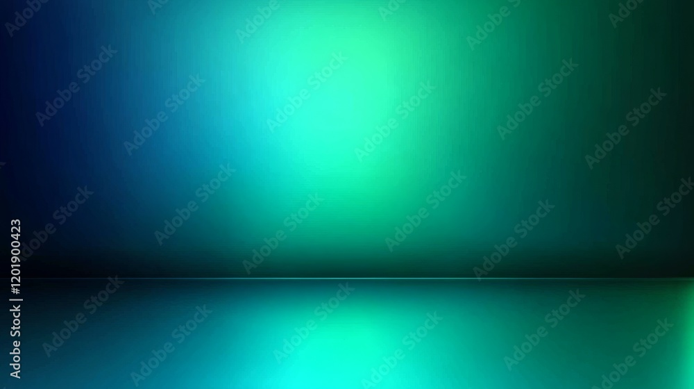 Poster a gradient background with shades of blue and green, creating a serene atmosphere.