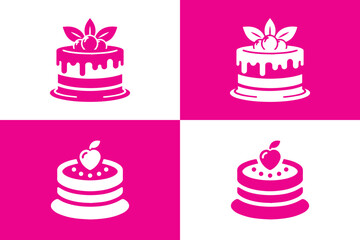 Birthday cake logo design. Cake icon for cake shop.