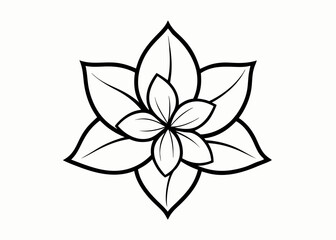Simple line drawing of a five-petaled flower with minimalist design