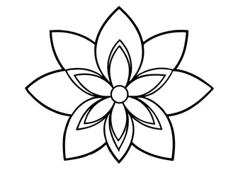 Simple line drawing of a five-petaled flower with minimalist design