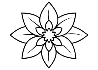 Simple line drawing of a five-petaled flower with minimalist design