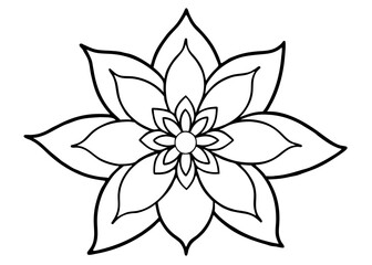 Simple line drawing of a five-petaled flower with minimalist design
