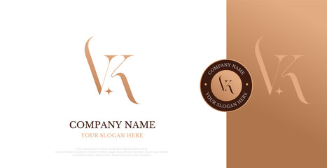 Initial VK Logo Design Vector Elegant 