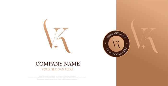Initial VK Logo Design Vector Elegant 