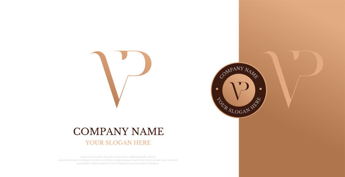 Initial VP Logo Design Vector Elegant 