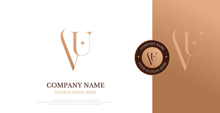 Initial VU Logo Design Vector Elegant 