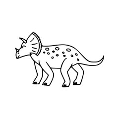 Fototapeta premium a line art drawing of a super cute dinosaur cartoon character for coloring page