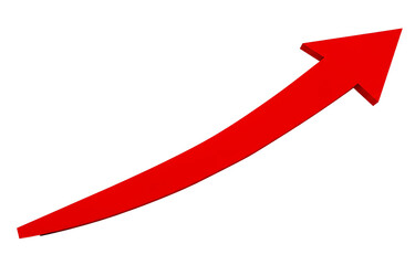 Bold Red Upward Arrow Icon on Clean White Background &ndash; Perfect for Growth and Success Themes