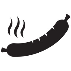 hot sausage black icon silhouette design vector art illustration
