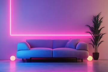 interior with sofa. 3d illustration