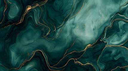 Obraz premium Earthy Green Marble Design with Fluid Veins