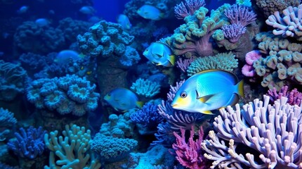 Obraz premium A vibrant reef filled with corals and colorful fish