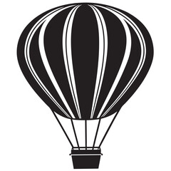 Fototapeta premium Hot Air Balloon Silhouette clipart on a white background 